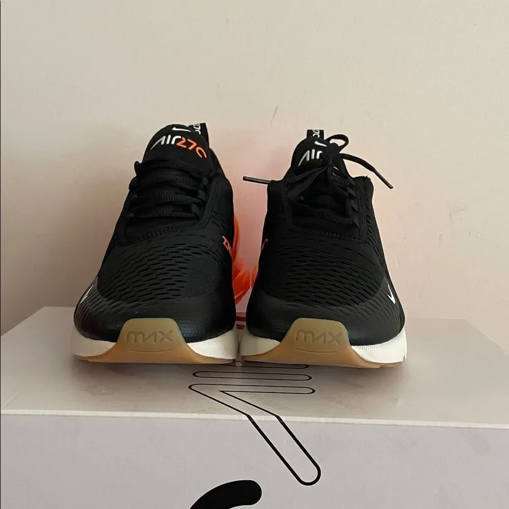 Nike Air Max 270 Black/Total Orange US Men Size 11.5/UK10.5/EU45.5(AH8050-030)